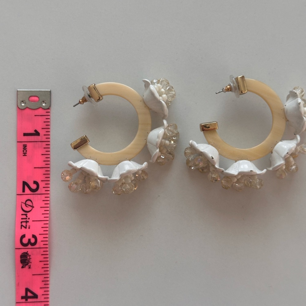 BaubleBar Floral Hoop Earrings - Picture 5 of 5